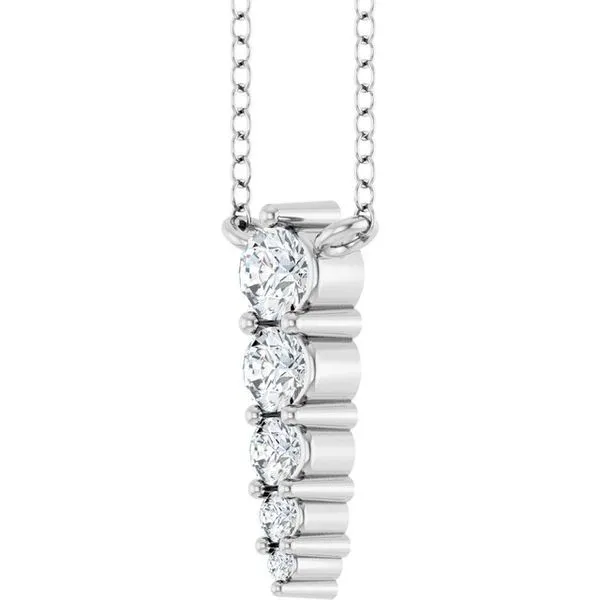 Accented Graduated Bar Necklace Image 2 James Wolf Jewelers Mason, OH