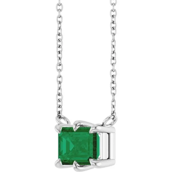 Emerald 6-Prong Necklace Image 2 Studio D Jewelers Woodstock, IL