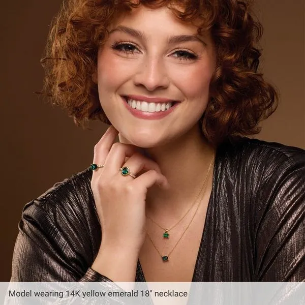 Emerald 6-Prong Necklace Image 4 Henry B. Ball Jewelers Canton, OH