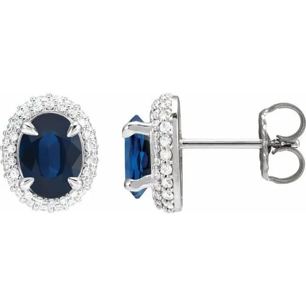 Oval 4-Claw Prong Pre-Notched Halo-Style Earrings Designer Jewelers Westborough, MA