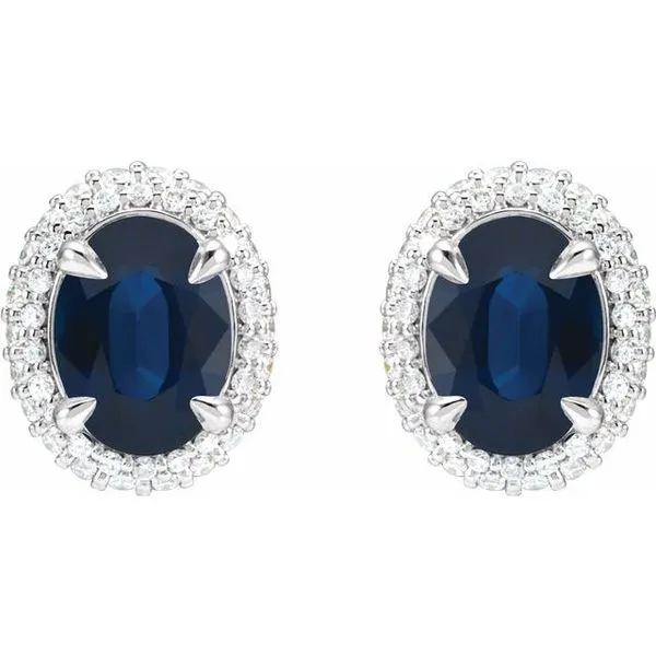 Oval 4-Claw Prong Pre-Notched Halo-Style Earrings Image 2 Hopman Jewelers Elkhart, IN
