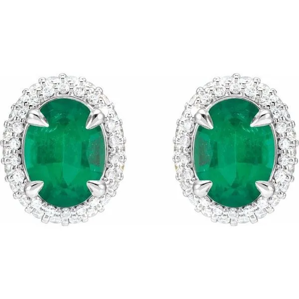 Oval 4-Claw Prong Pre-Notched Halo-Style Earrings Image 2 Quantum Qarat  Phoenix, AZ