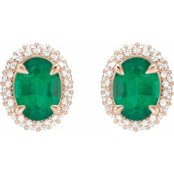 Oval 4-Claw Prong Pre-Notched Halo-Style Earrings Image 2 Don's Jewelry & Design Washington, IA