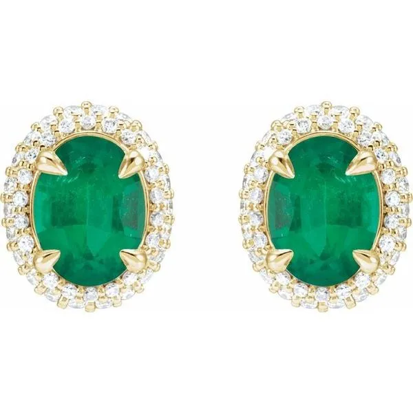 Oval 4-Claw Prong Pre-Notched Halo-Style Earrings Image 2 Hopman Jewelers Elkhart, IN