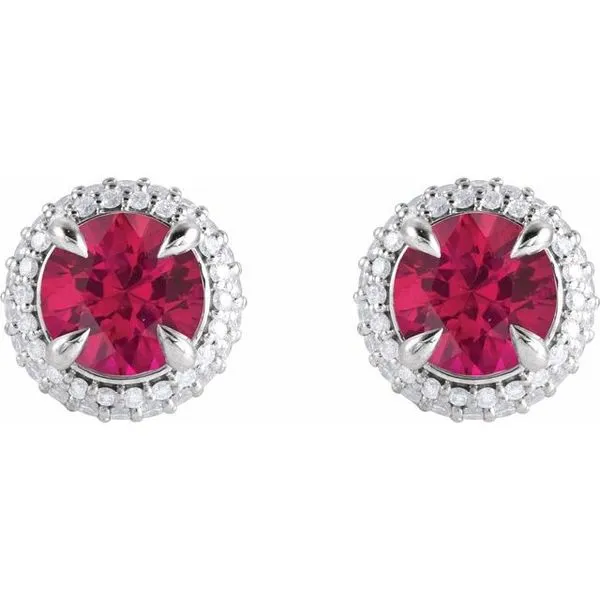 Round 4-Claw Prong Pre-Notched Halo-Style Earring Image 2 Milan's Jewelry Inc Sarasota, FL