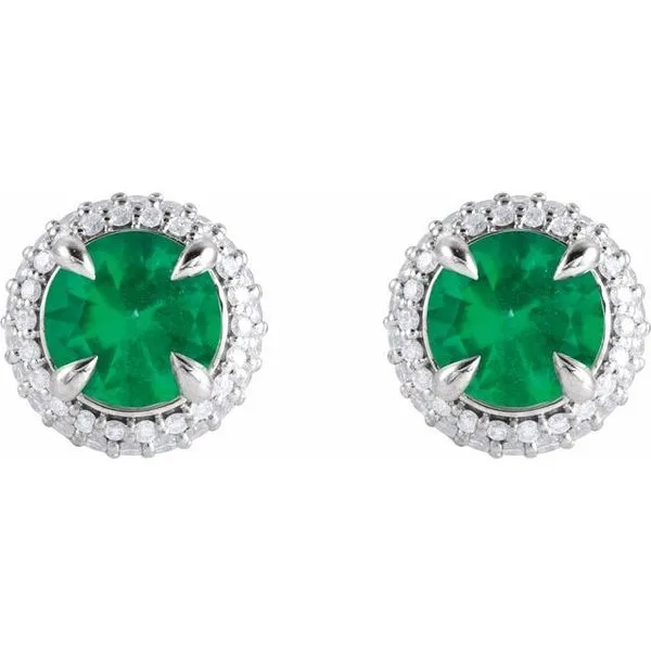 Round 4-Claw Prong Pre-Notched Halo-Style Earring Image 2 Gaines Jewelry FLINT, MI