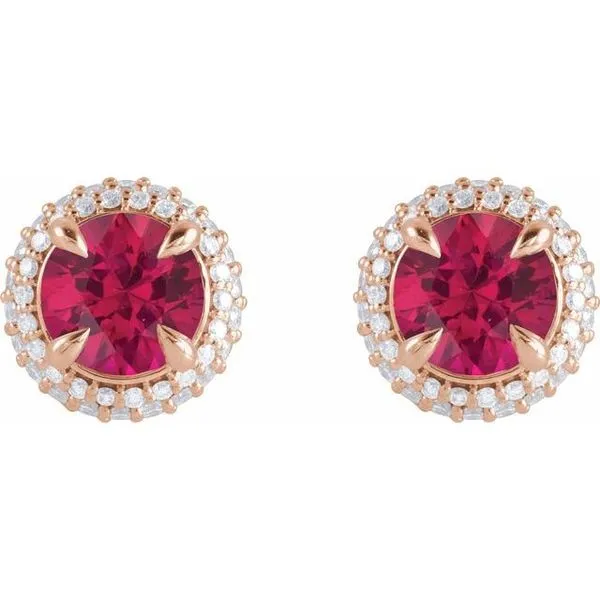 Round 4-Claw Prong Pre-Notched Halo-Style Earring Image 2 Hopman Jewelers Elkhart, IN