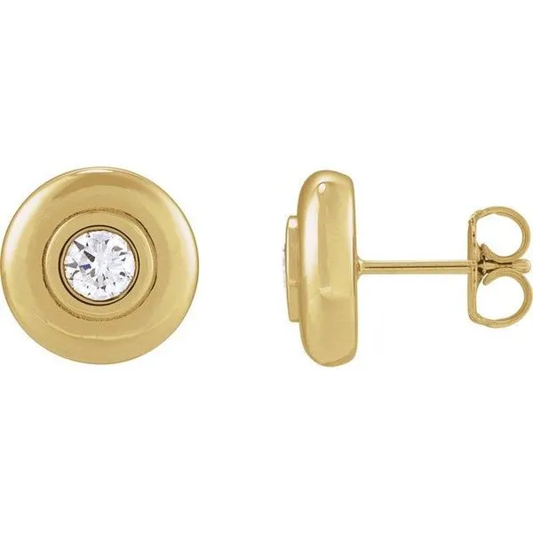 Bezel-Set Puffed Stud Earrings D'Errico Jewelry Scarsdale, NY