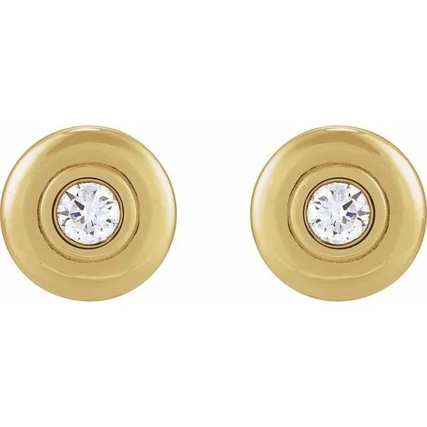 Bezel-Set Puffed Stud Earrings Image 2 Shipley's Fine Jewelry Hampstead, MD