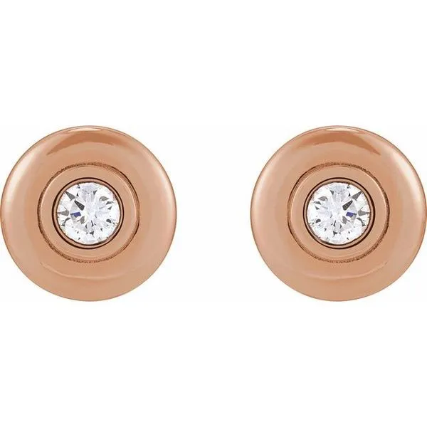 Bezel-Set Puffed Stud Earrings Image 2 Smith Jewelers Franklin, VA