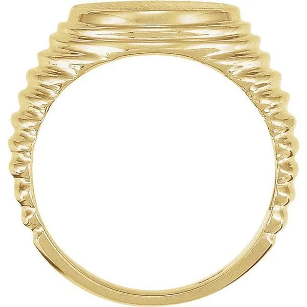 Oval Ridged Signet Ring Image 2 Arnold's Jewelry and Gifts Logansport, IN