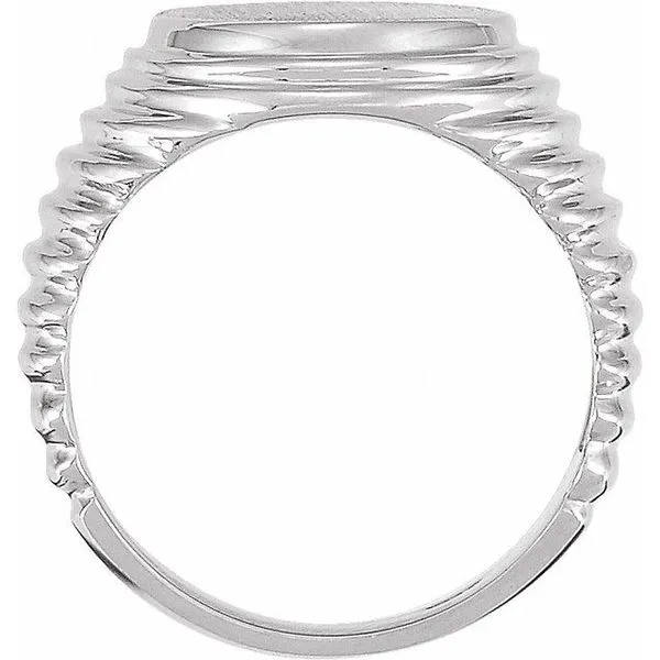 Oval Ridged Signet Ring Image 2 James & Williams Jewelers Berwyn, IL