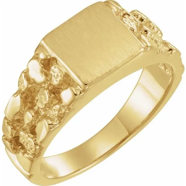 Square Nugget Signet Ring Image 3 Jewelry Design Studio Jensen Beach, FL