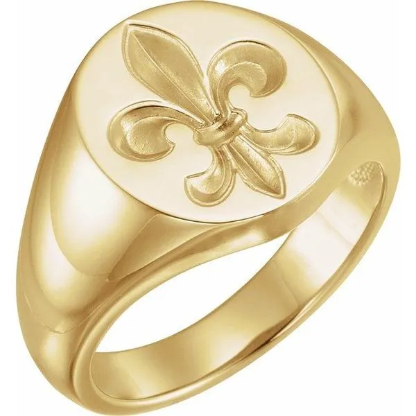 Fleur-de-lis Signet Ring James & Williams Jewelers Berwyn, IL