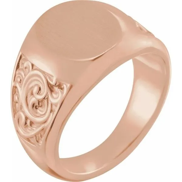 Scroll Signet Ring Jewelry Design Studio Jensen Beach, FL
