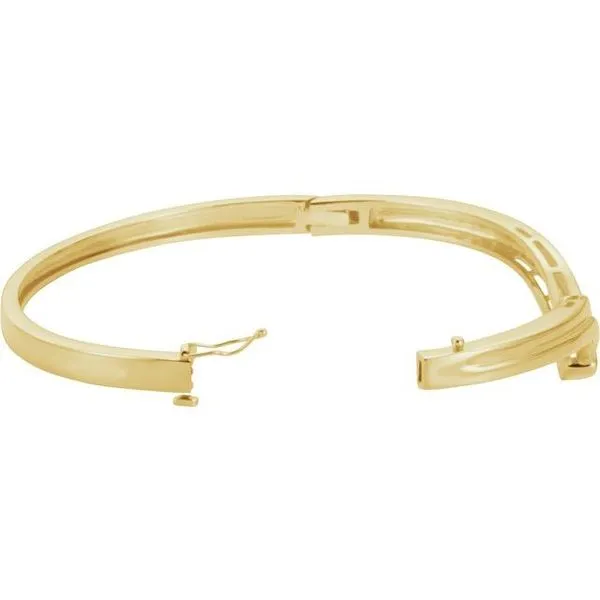 V Hinged Bangle Bracelet Image 2 M. J. Thomas Jewelers, Ltd. Stratford, CT