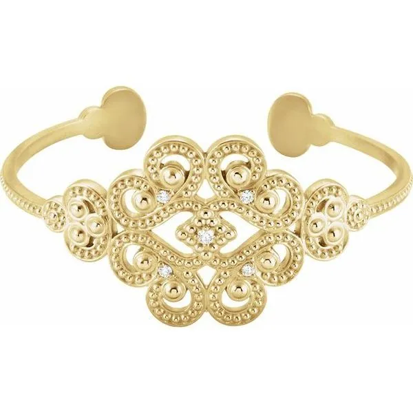 Accented Granulated Cuff Bracelet Jewelry Design Studio Jensen Beach, FL