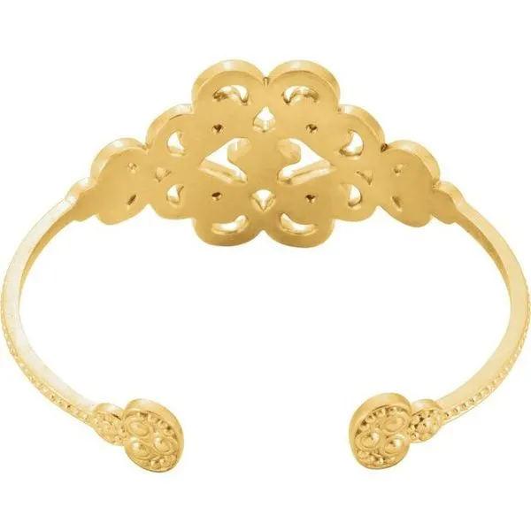 Accented Granulated Cuff Bracelet Image 2 Jewelry Design Studio Jensen Beach, FL