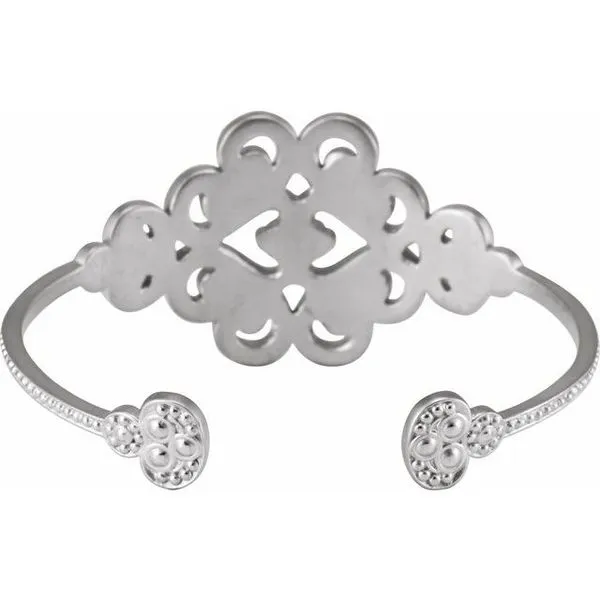 Accented Granulated Cuff Bracelet Image 2 James & Williams Jewelers Berwyn, IL
