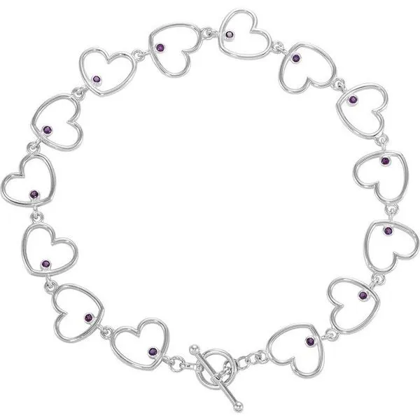 Accented Heart Link Bracelet J. Meredith Jewelers Delafield, WI
