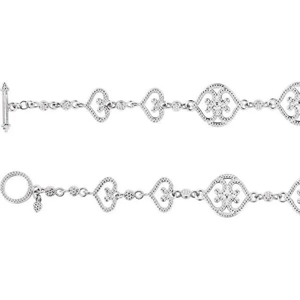 Granulated Heart Bracelet Image 3 Hopman Jewelers Elkhart, IN