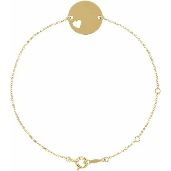 Engravable Pierced Heart Disc Bracelet James & Williams Jewelers Berwyn, IL