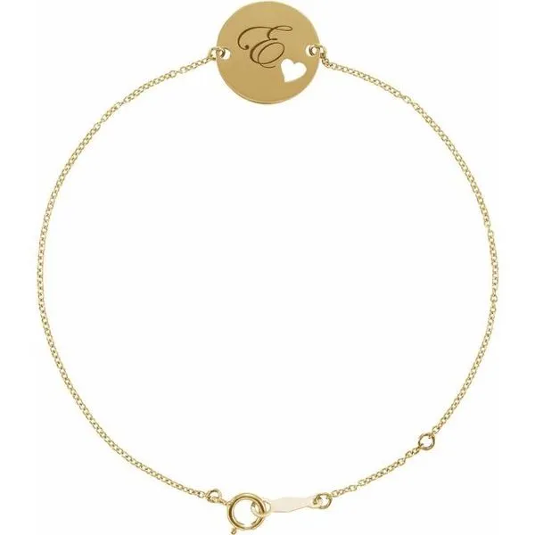 Engravable Pierced Heart Disc Bracelet Image 3 Arnold's Jewelry and Gifts Logansport, IN