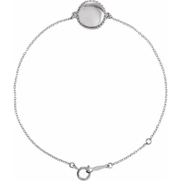 Engravable Beaded Disc Bracelet Michael's Jewelry North Wilkesboro, NC