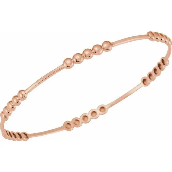 Station Bead Bangle Bracelet Image 2 James & Williams Jewelers Berwyn, IL