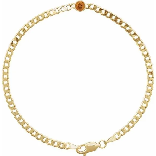 Bezel-Set Solitaire Curb Link Bracelet SIERRA MOON Auburn, CA