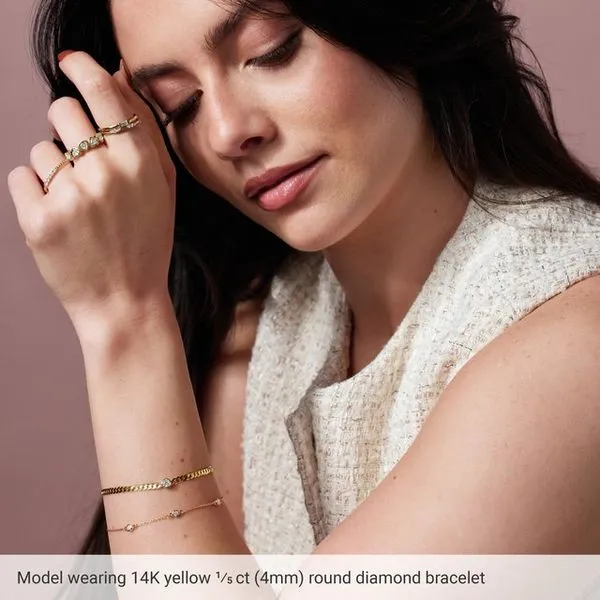 Bezel-Set Solitaire Curb Link Bracelet Image 4 Gysbers Jewelry Waupun, WI