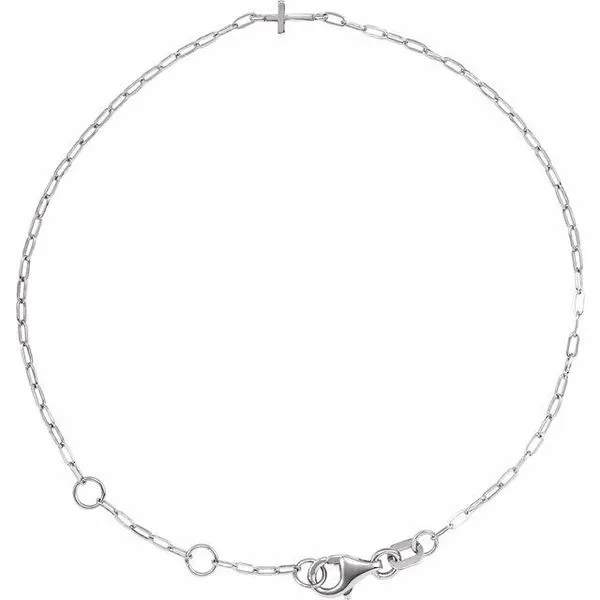 Sideways Cross Paperclip-Style Chain Bracelet Gysbers Jewelry Waupun, WI