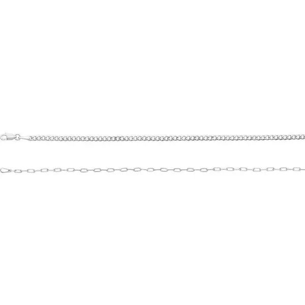 2.7 mm Curb & Paperclip-Style Chain Image 3 Colonial Jewelers of Easton Easton, MD