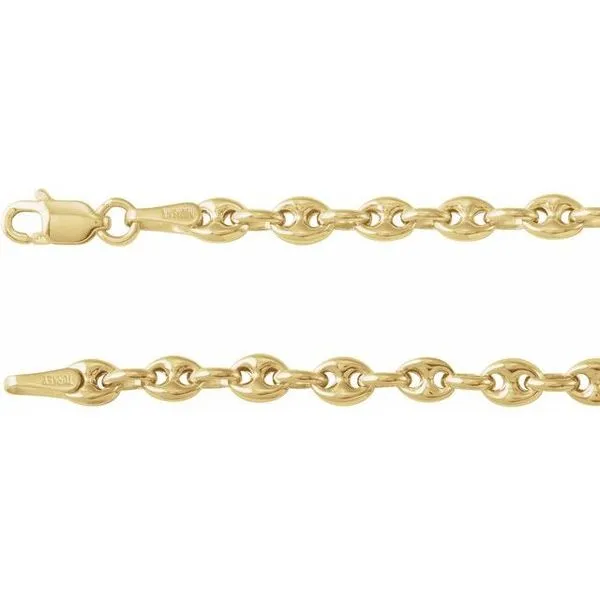 3.8 mm Hollow Puffed Anchor Chain Gaines Jewelry FLINT, MI