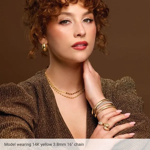 3.8 mm Hollow Puffed Anchor Chain Image 3 Gaines Jewelry FLINT, MI