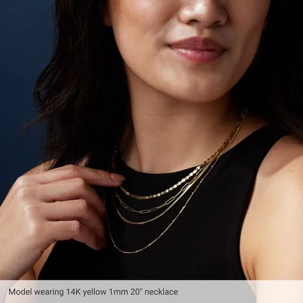 1 mm Beaded Curb Chain Image 4 Diny's Jewelers Middleton, WI