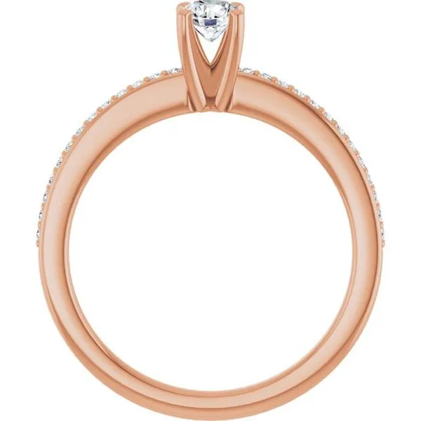 14K Rose Gold 4.1 mm Round Engagement Ring Mounting Image 2 Hudson Valley Goldsmith New Paltz, NY