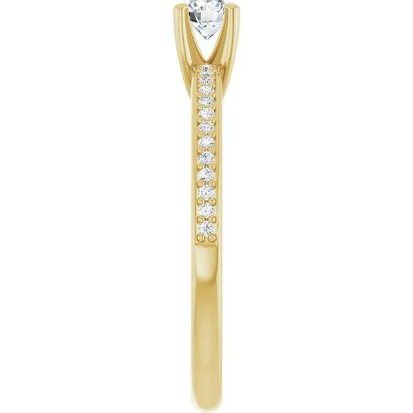 14K Yellow Gold 4.1 mm Round Engagement Ring Mounting Image 4 Hudson Valley Goldsmith New Paltz, NY
