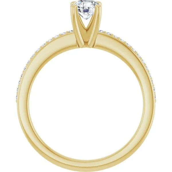 14K Yellow Gold 4.8 mm Round Engagement Ring Mounting Image 2 Hudson Valley Goldsmith New Paltz, NY