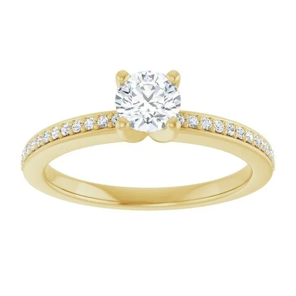 14K Yellow Gold 4.8 mm Round Engagement Ring Mounting Image 3 Hudson Valley Goldsmith New Paltz, NY
