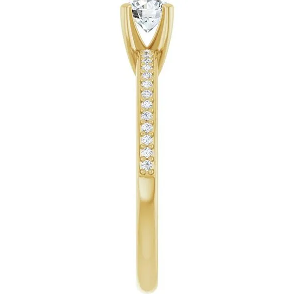 14K Yellow Gold 4.8 mm Round Engagement Ring Mounting Image 4 Hudson Valley Goldsmith New Paltz, NY