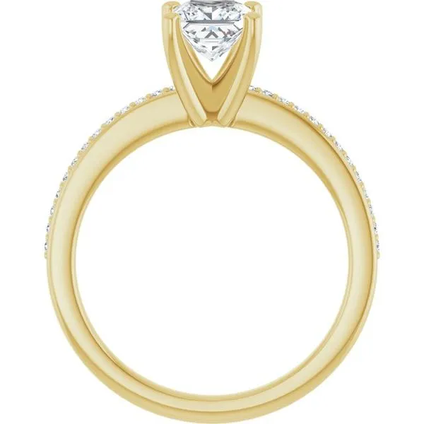 14K Yellow Gold 5 mm Square Engagement Ring Mounting Image 2 Hudson Valley Goldsmith New Paltz, NY