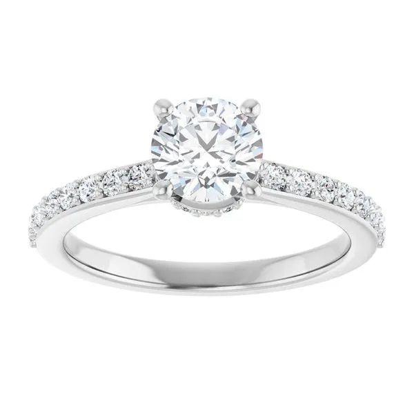 Hidden Halo-Style Engagement Ring Image 3 Hudson Valley Goldsmith New Paltz, NY