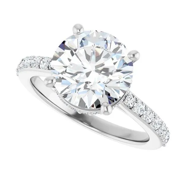 Hidden Halo-Style Engagement Ring Image 5 Hudson Valley Goldsmith New Paltz, NY