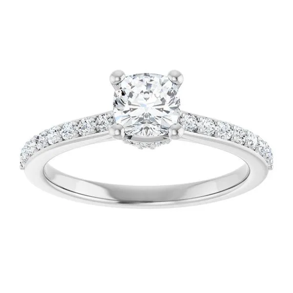 Hidden Halo-Style Engagement Ring Image 3 Hudson Valley Goldsmith New Paltz, NY