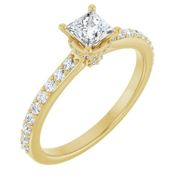 Hidden Halo-Style Engagement Ring J. West Jewelers Round Rock, TX