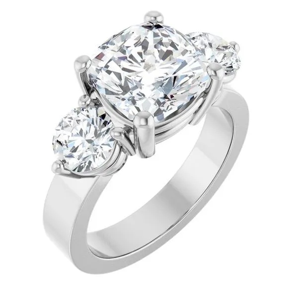 Three-Stone Engagement Ring The Ring Austin Round Rock, TX