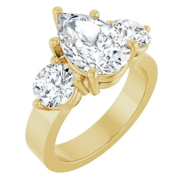 Three-Stone Engagement Ring The Ring Austin Round Rock, TX