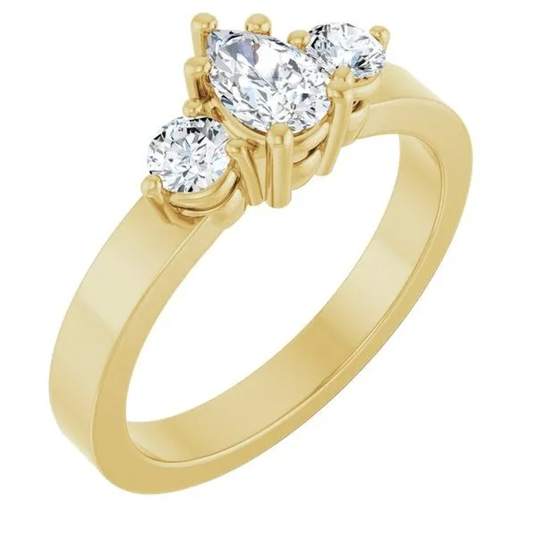 Three-Stone Engagement Ring The Ring Austin Round Rock, TX