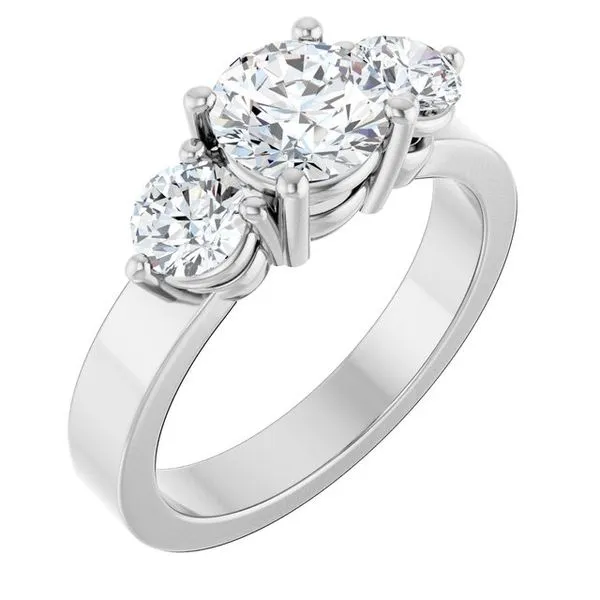 Three-Stone Engagement Ring The Ring Austin Round Rock, TX